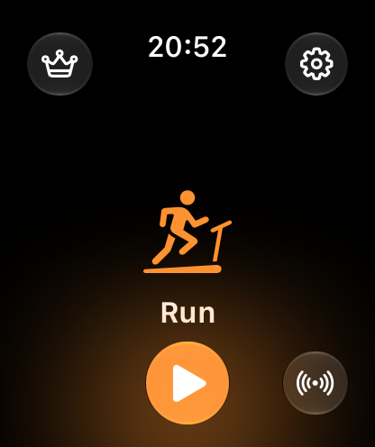 Virtual Treadmill Apple Watch workout picker